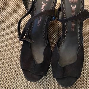 Juicy Couture Black leather suede Juice couture